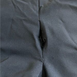 CAbi Womens pull on Classic Black Pants with back zip and HOLE